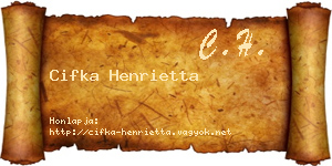 Cifka Henrietta névjegykártya