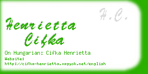 henrietta cifka business card